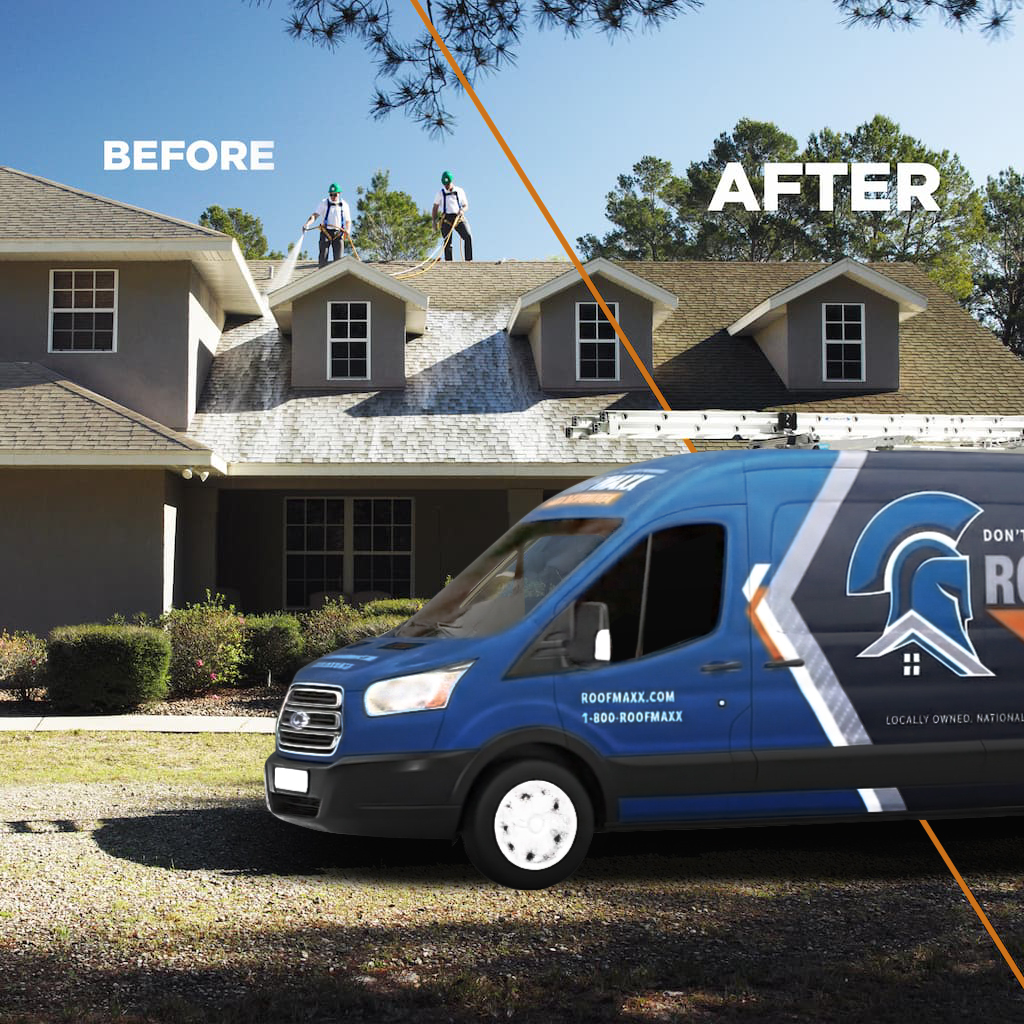 Roof Maxx treatment results on a home